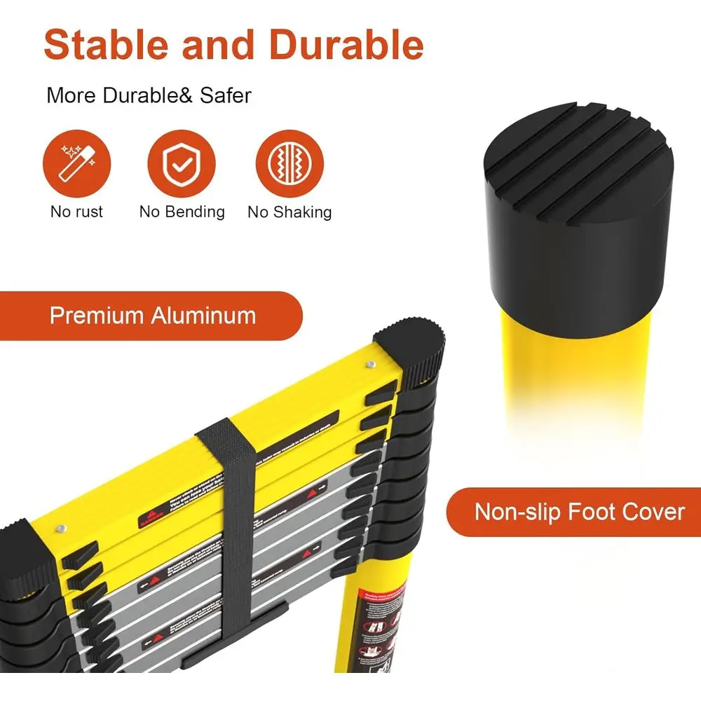 12.5t Extension Ladder, Lightweight 330lbs Capacity, Multi-Position for RV and Outdoor Work