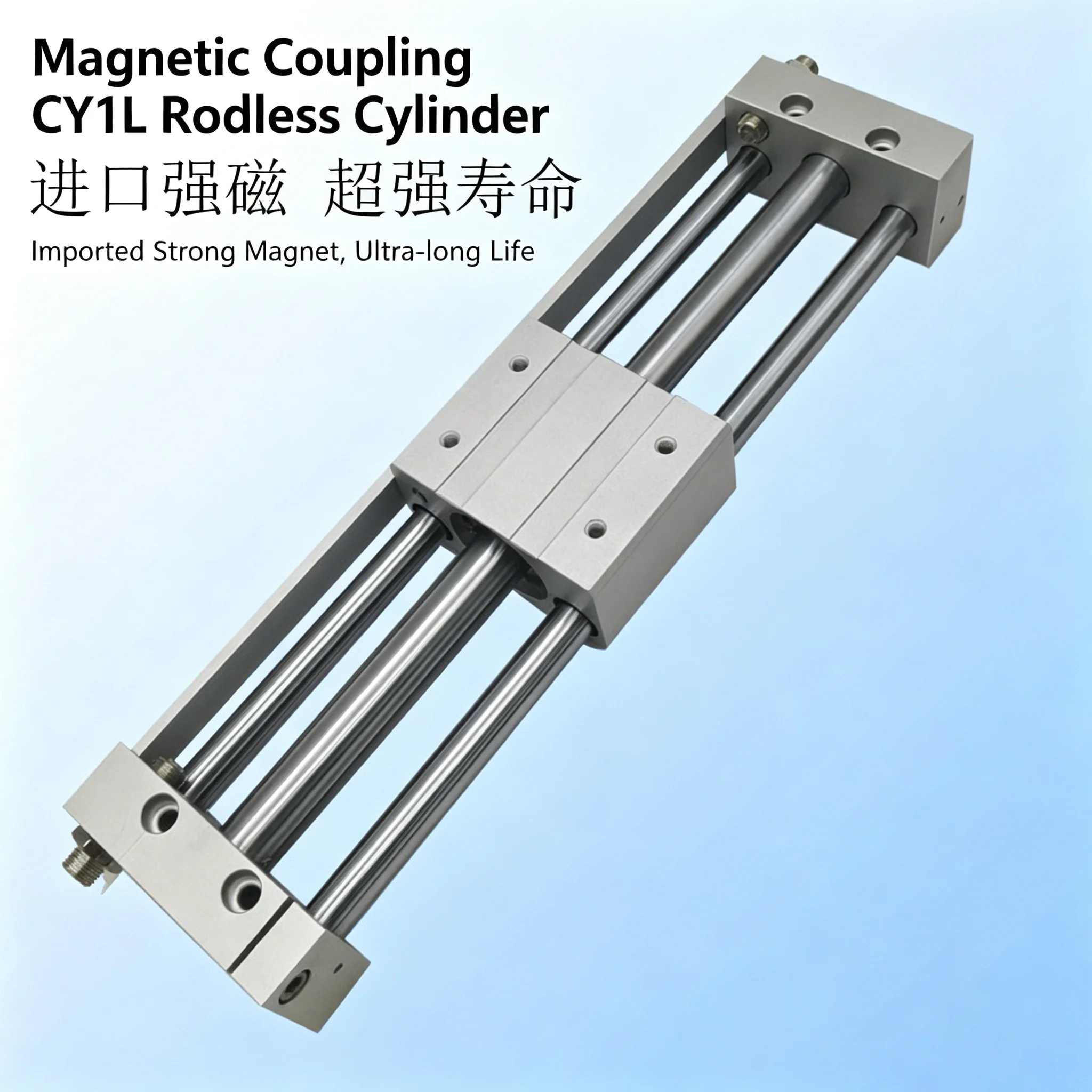 Cylinders Piston Bese Customized CY1L10/15/20/25/32/40-50X100X150 Magnetic Couple With Guide Rail Rodless Air Pneumatic