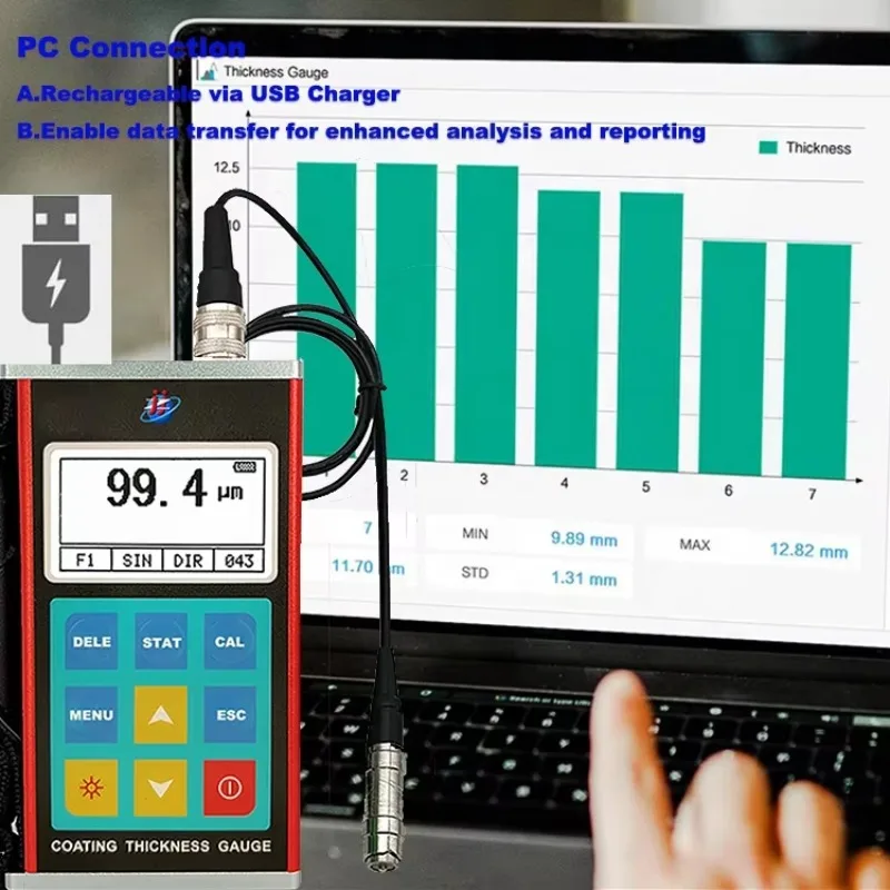 جهاز قياس سمك الطلاء الصناعي C20 مع محلل طلاء واقٍ منفصل