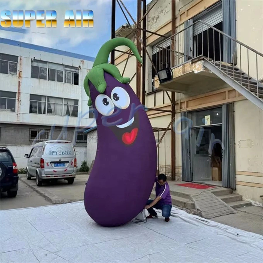 巨大な植物モデルの広告装飾用インフレータブル漫画ナス（目付き）