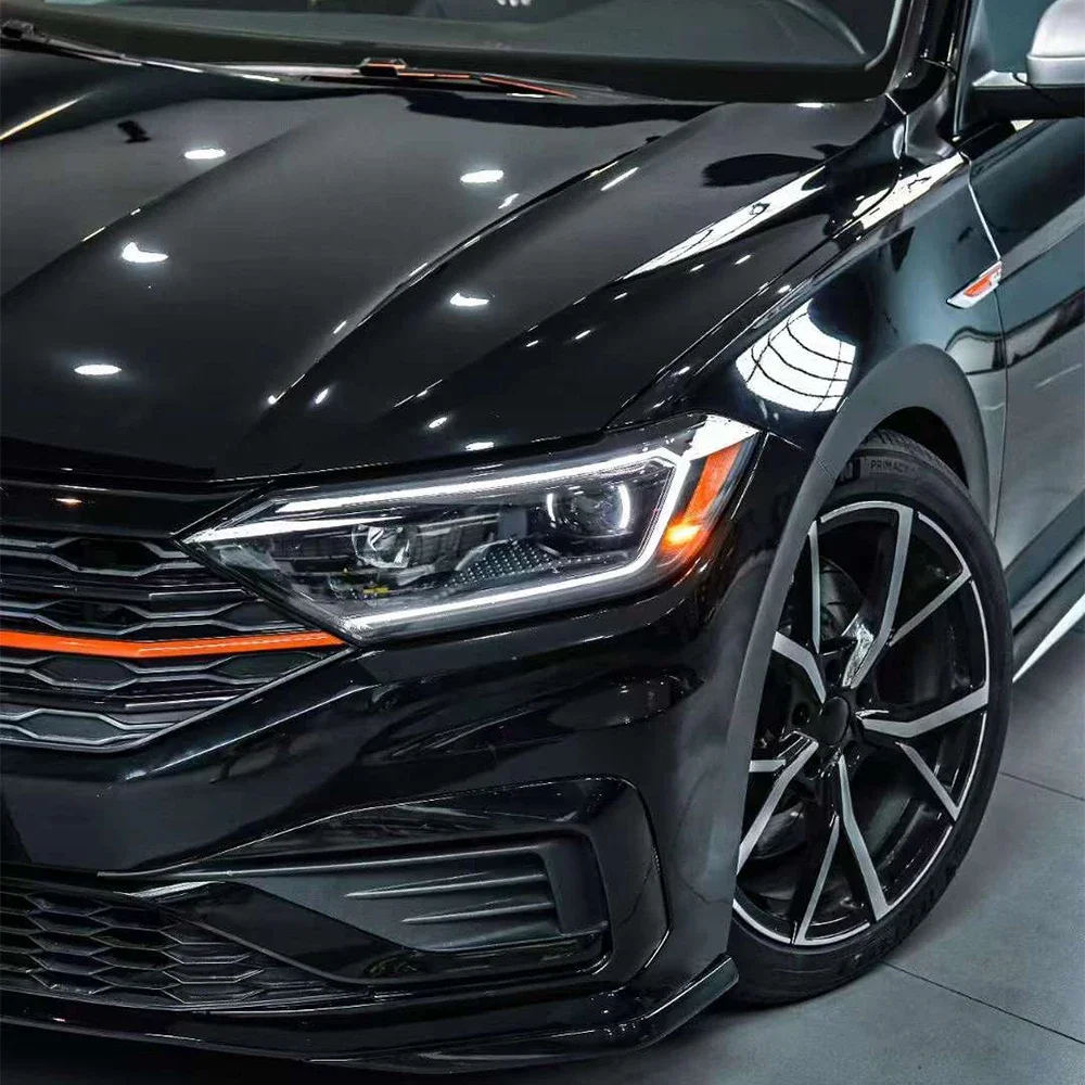 

Автомобильный передний фонарь для VW MK7 Jetta Sagitar Vento 2019-2024, светодиодные автомобильные фары в сборе, обновленный проектор, бифокальные линзы, аксессуары