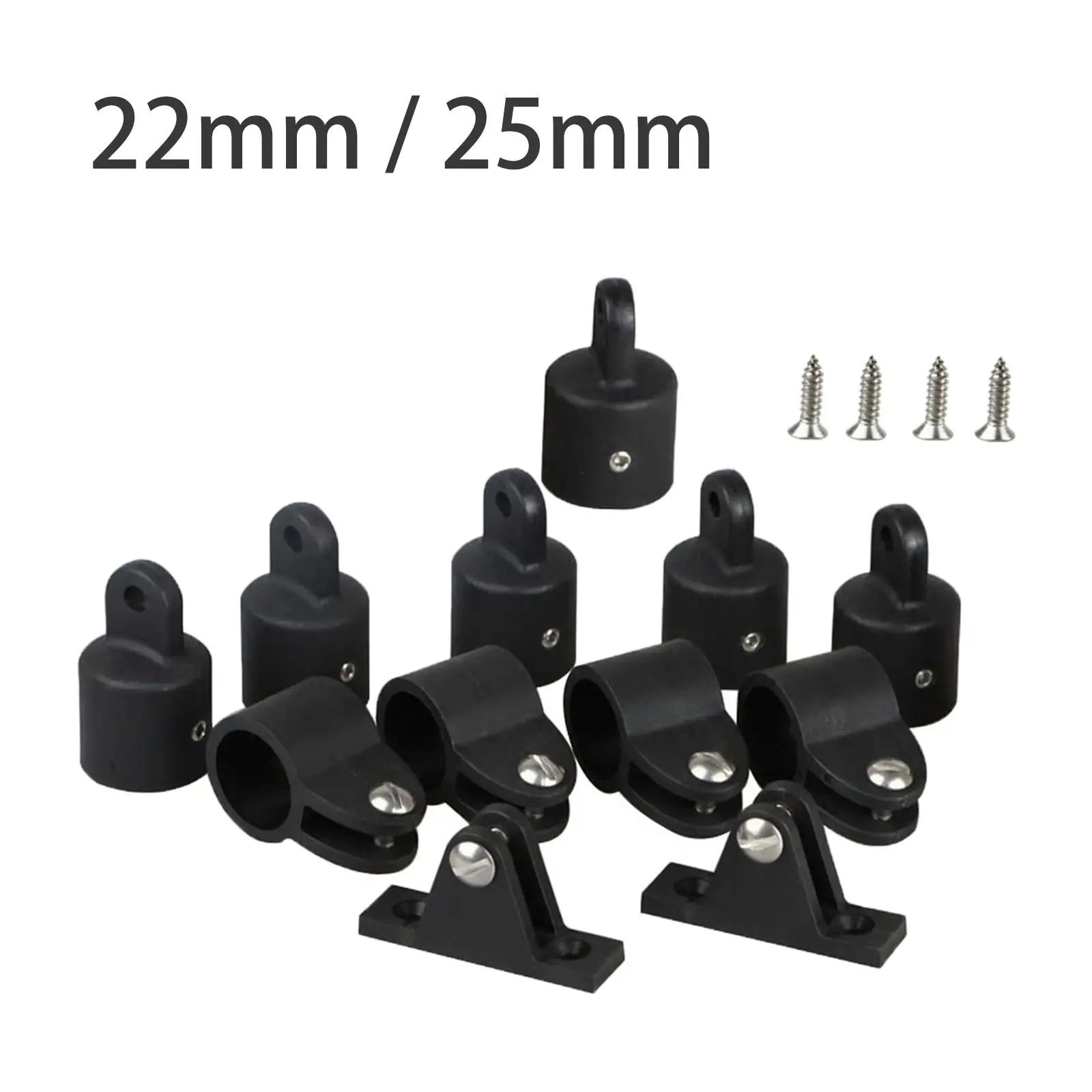 

12Pcs Universal Marine Boat Cover Nylon Hardware Fittings Set with Jaw Slide Eye End with Screws for Canopy