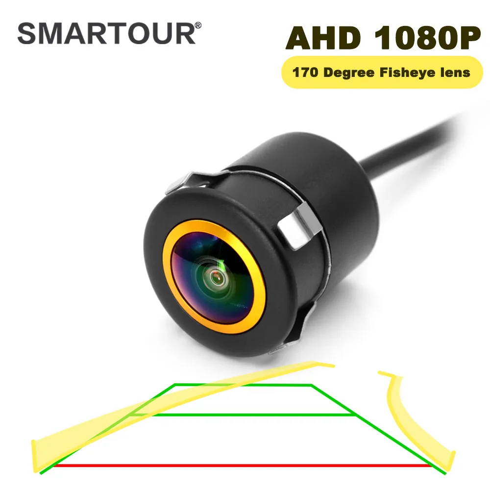 

AHD 1080P Car Backup Camera With Dynamic Trajectory Guide Line Rear View Camera Night Vision Fisheye Lens 170° Wide View