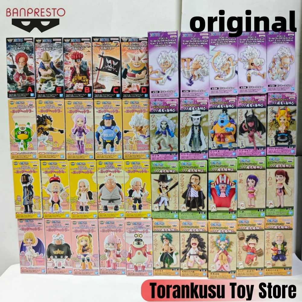 Figuras de Acción Originales de BANPRESTO, Anime One Piece WCF, Luffy, Jinbe, Lucci, Stussy, Kuma, Egghead, Wano, Ghosts Land