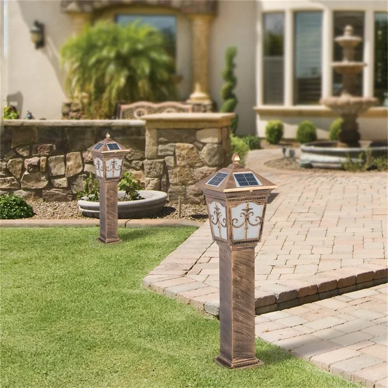 Bright Outdoor Solar Post Light Modern Patio Pillar LED Waterproof Lighting for Lawn Garden Fence Gate Porch Courtyard