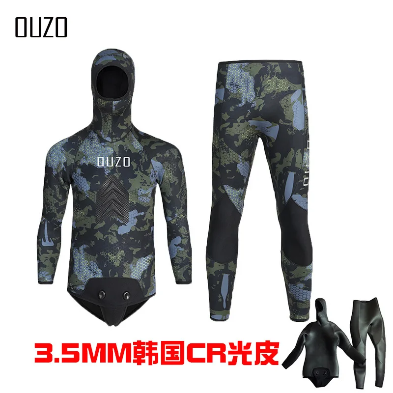 

Diving Suit for Men, Light Skin, Fish Hunting Suit, Separate Camouflage, Thick and Warm, 3.5mm, CR