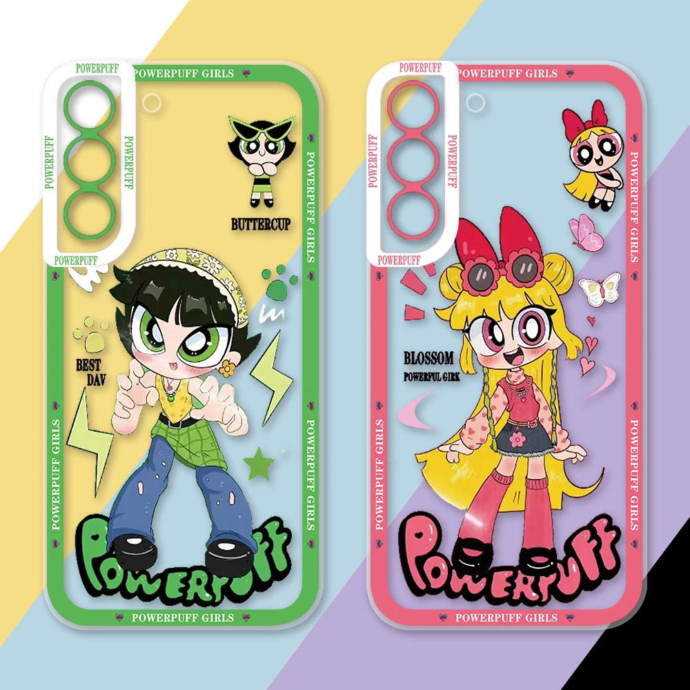 

Lovely P-Powerpuff Girls Phone Case For Samsung Galaxy S24 S23 S22 S21 S20 FE Ultra 5G S10 A11 A10S A10 A03 A02 Plus Cover Capa