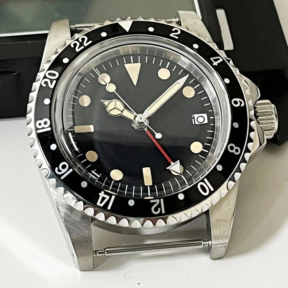 Multicolor circle GMT Men\'s, one-way bezel Waterproof Luxury Men\'s 39.5mm domed glass Mechanical Clock Dive NH34 Automatic watch