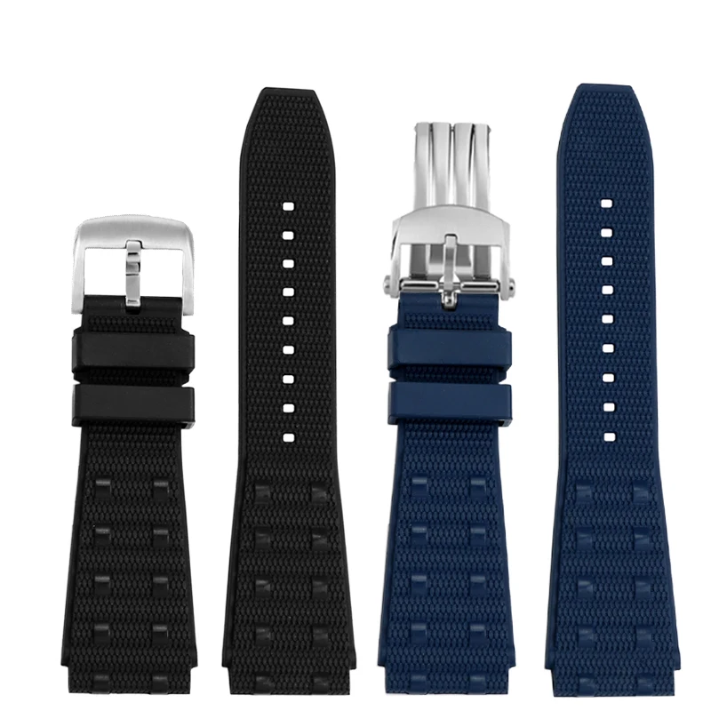 High quality Fluoro rubber watch strap For Breitling B01 sports Men\'s watchband  Stainless steel buckle bracelet tool 22mm 24mm