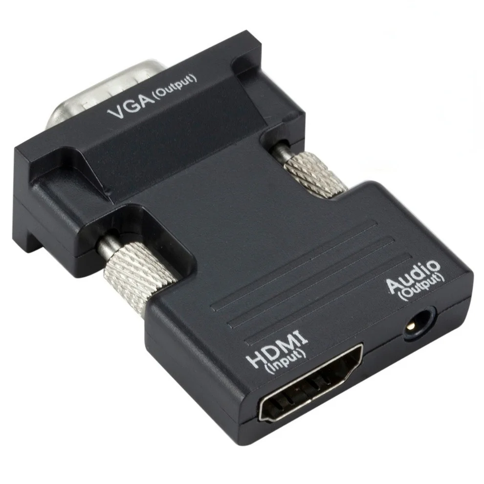 LccKaa HDMI-compatible to VGA Adapter 1080P HDMI to VGA Converter With Audio output for Xbox PS3 PC Laptop TV Box Projector HDTV