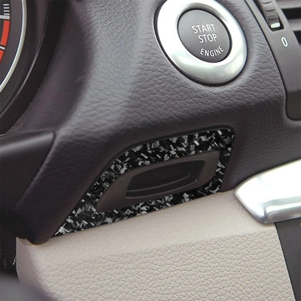 For BMW 1 Series E81 E82 E87 E88 2008-2013 Forged Carbon Fiber Dashboard Keyhole Panel Cover Car Accessories Decoration Sticker