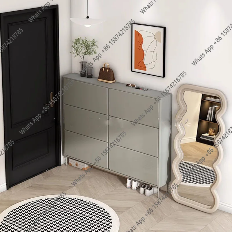 New Ergonomic Vertical Wood Shoe Cabinet 3 Layers Design Storage Organizer Shoe Rack Living Room Craft Zapatero Hotel Furniture