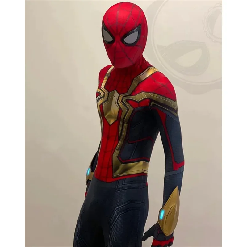 2025 AA Adults Kids No Way Home Spidercosplay Superhero Cosplay Costume Full Bodysuit Zentai Second Skin Suit Men Party New wat1