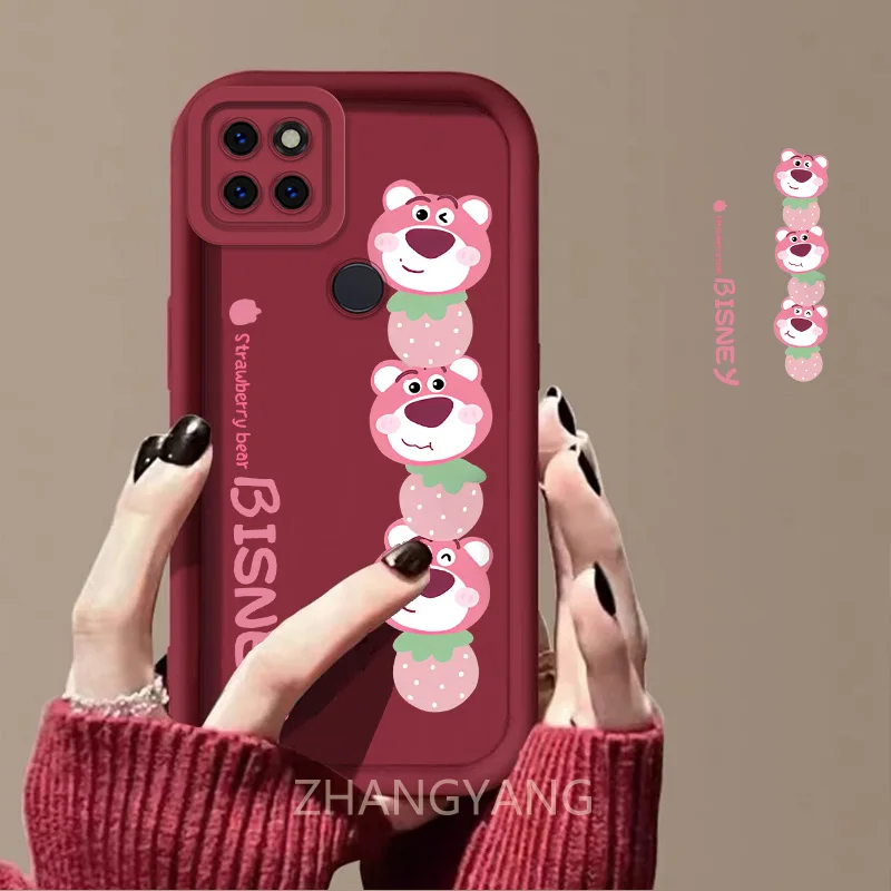 Case For Realme C21Y C25Y c21 Cute cartoon bear phone case with silicone TPU soft case anti drop and shockproof phone camera ful