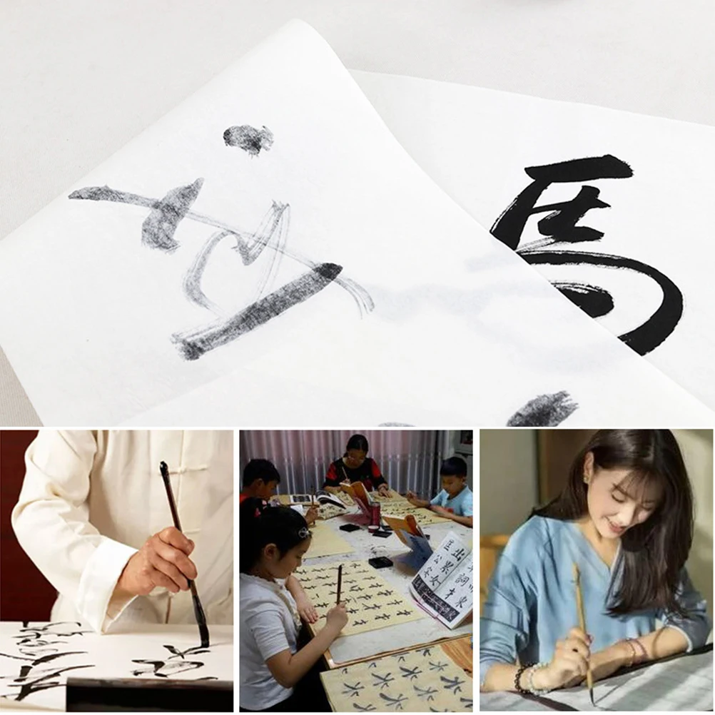 

100pcs Thickened Xuan Paper Calligraphy Chinese Art Rice Paper for Painting Writing Not Easily Penetrated Beginner