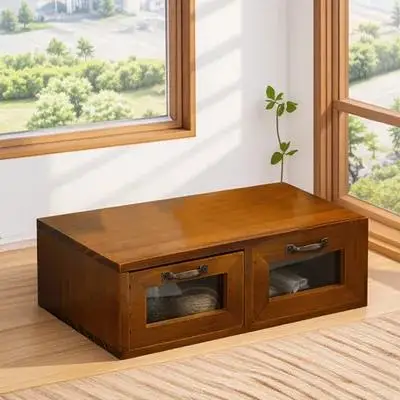 Soporte Elevador para Computadora Vintage, Caja de Almacenamiento de Escritorio de Madera, Organizador de Oficina, Soporte para Monitor de Computadora, Estante de Almacenamiento