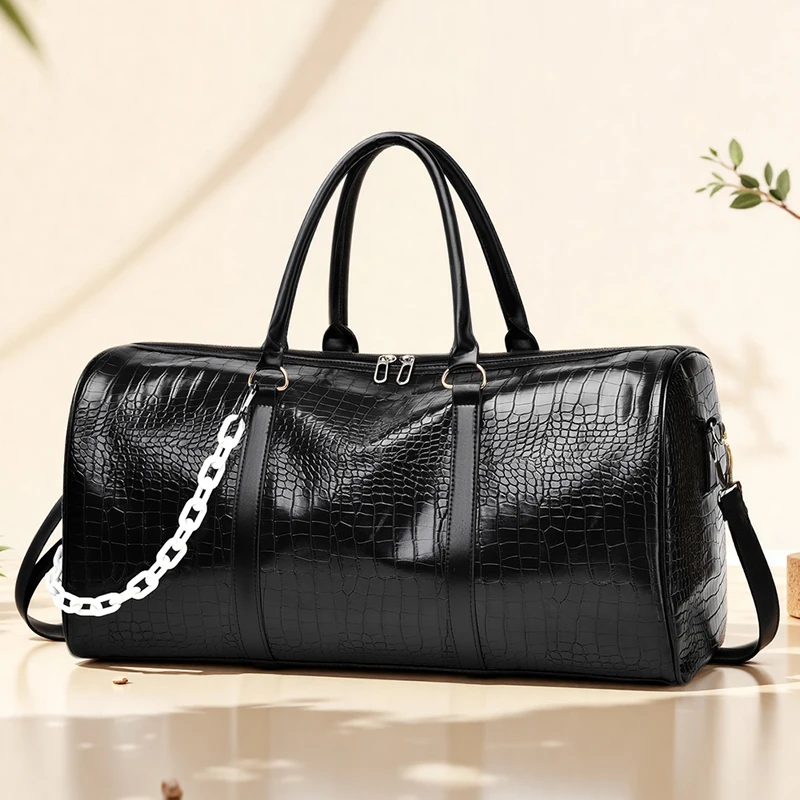 

Fitness Handbag Fashion Large Capacity Travel Tote PU Leather Luxury Business Trip Luggage Storage Bag Gym Yoga Crossbody Bag