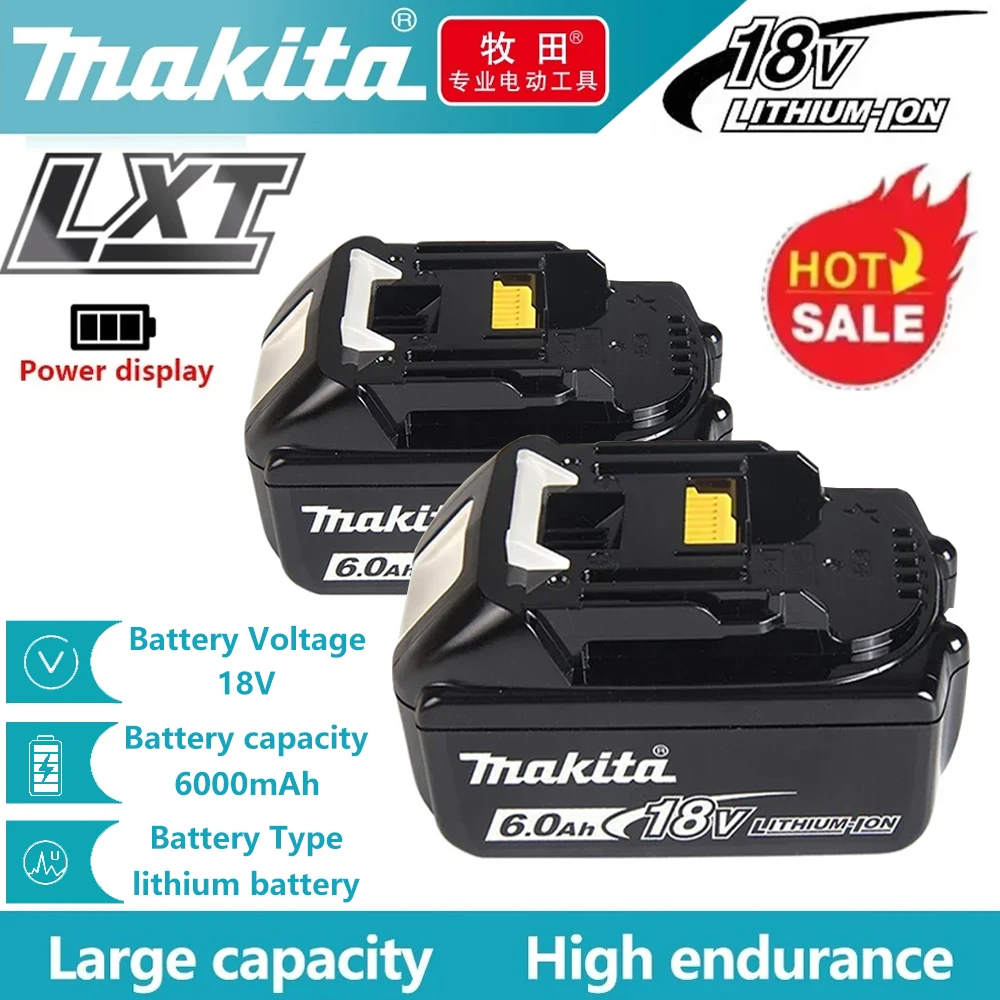 

100% Original Makita 18V 6.0Ah Battery Rechargeable Power Tool Battery BL1860B BL1830 BL1840 BL1860 BL1850 LXT400