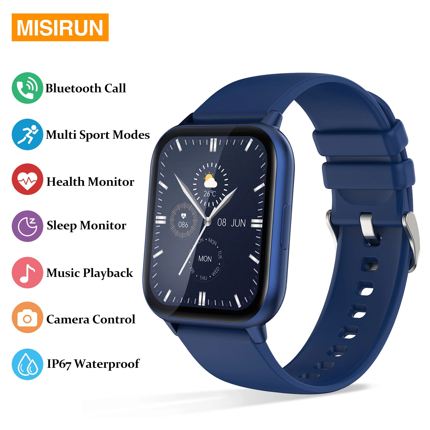 

1.91 Inch Voice Calling Smartwatch Men Heart Rate Blood Pressure Monitor Smart Notifications IP67 Waterproof Smart Watch Women