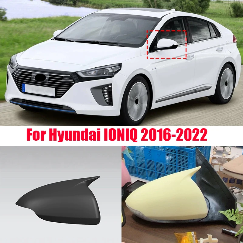 For Hyundai IONIQ 2016 2017 2018 2019 2020 2021 2022 Car rearview mirror protective cover ABS material bright black