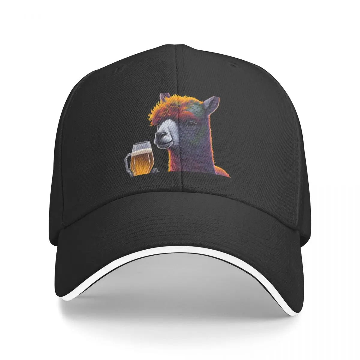 

Llama Alpaca Camel drinking beer wine alcohol Baseball Cap birthday Vintage Men Women's