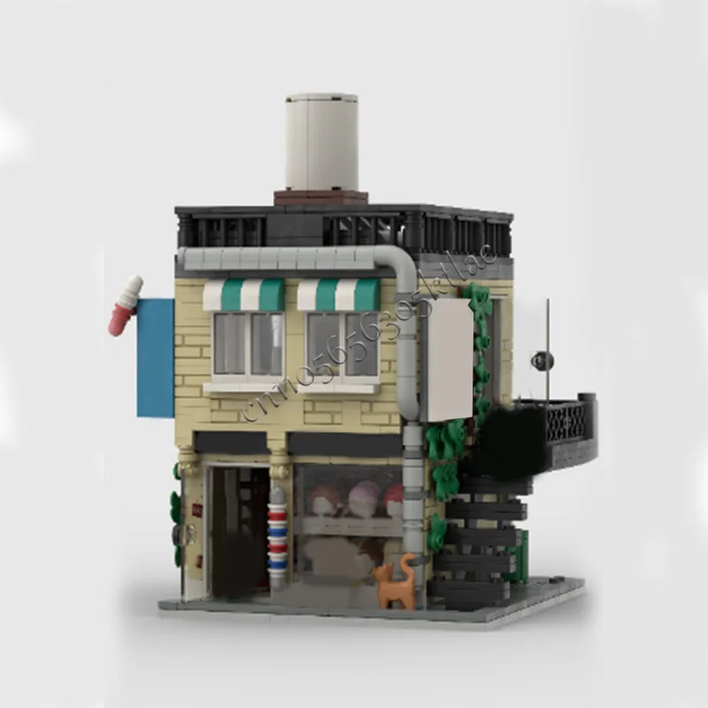 901 pçs casa rua salão de cabeleireiro e escritório do médico moc personalizar bloco de construção modular design criativo diy brinquedo do feriado presentes