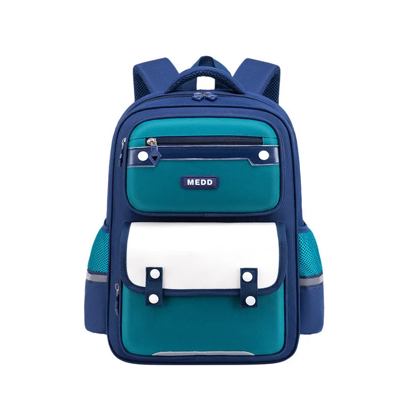 New elementary school backpack with British style load reducing and spine protection waterproof and lightweight large capacity