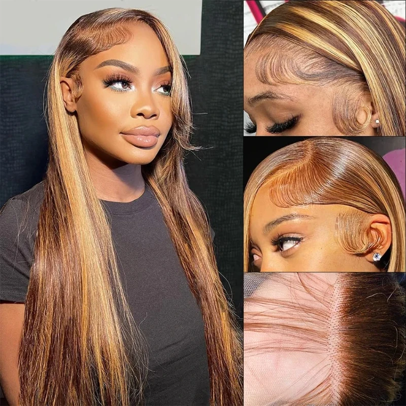 Wig Human Hair 13X6 Hd Lace Frontal Wig Straight Lace Front Wigs Human Hair Ombre 4/27 Color 13X4 Hd Lace Wigs