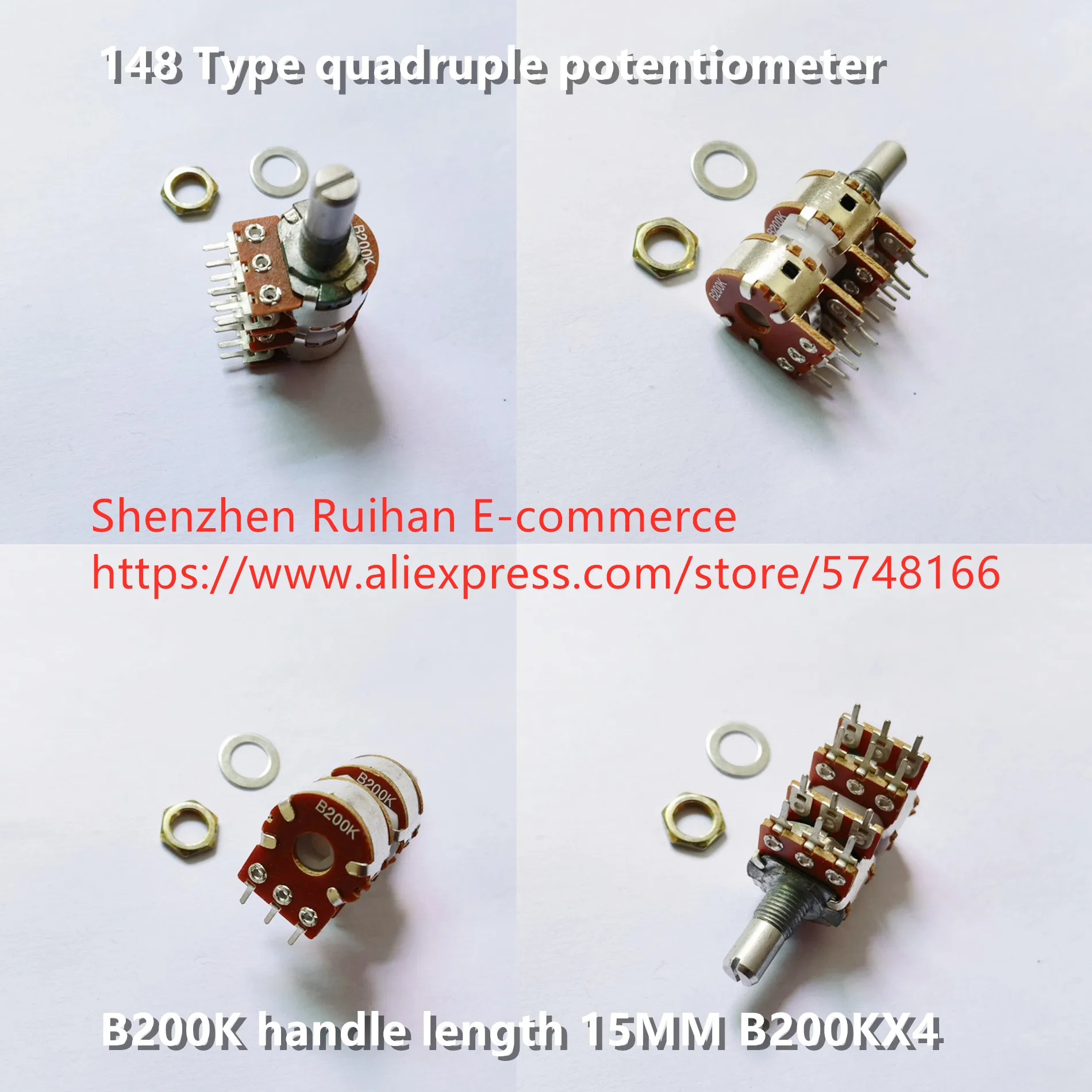 

Оригинальный новый 100% четырехкратный потенциометр типа 148 B200K, длина ручки 15 мм B200KX4 (ПЕРЕКЛЮЧАТЕЛЬ)