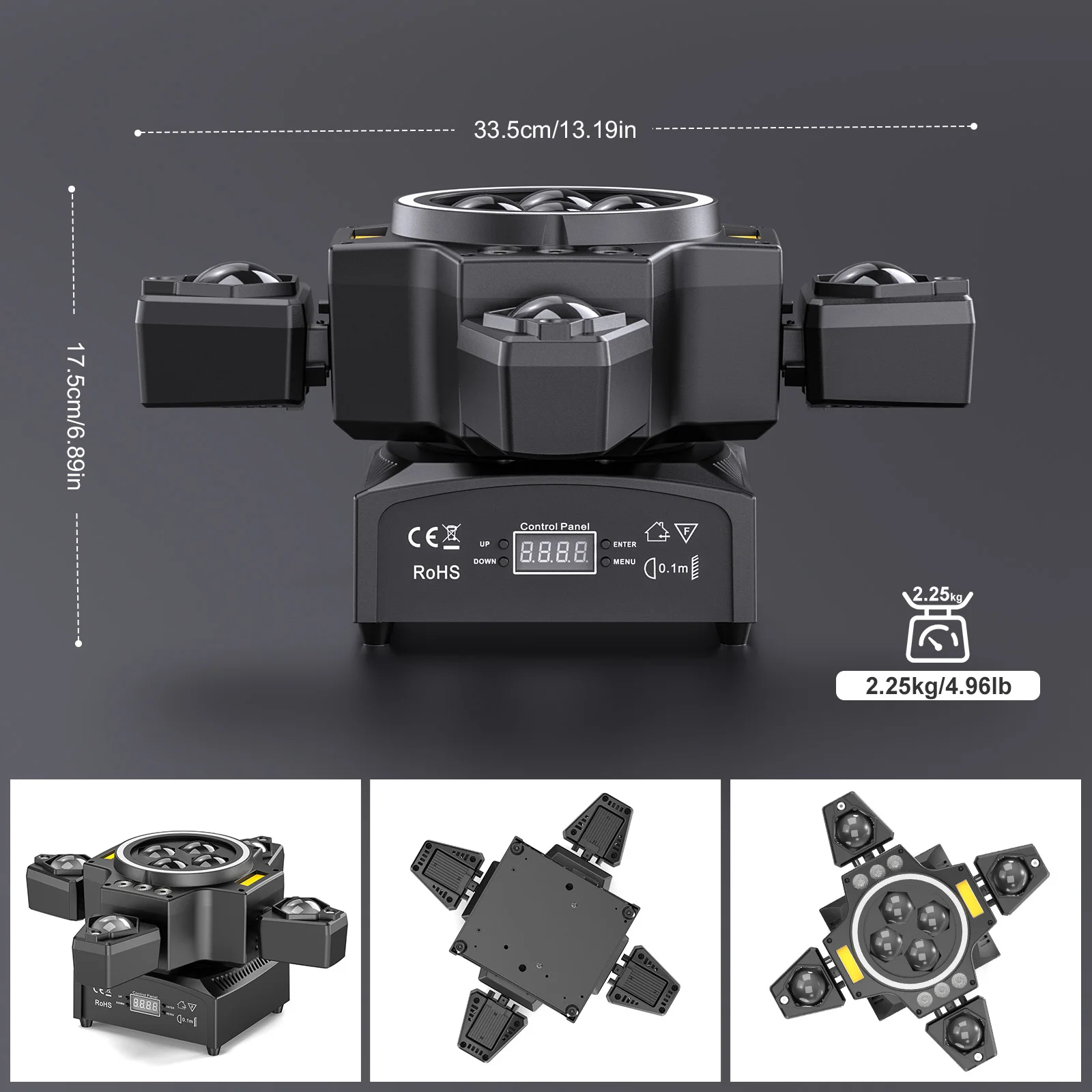 120W 4in1 RGBW Moving Head Light Beam Effect Lights Laser Light Remote Control Stage Lighting for DJ Disco Party Concert Theater