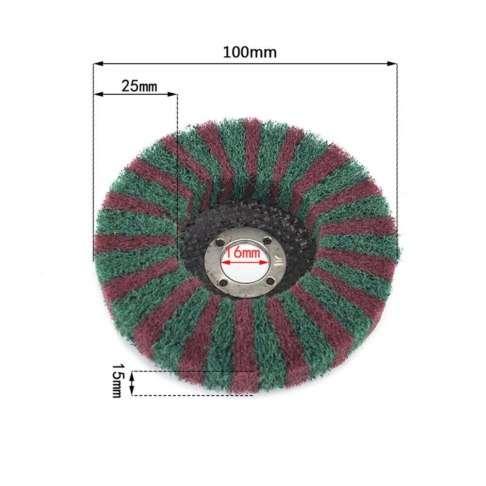 

Wheel Flap Wheel 100mm 4 15mm 4 Inch Buffing Fiber Flap Grind Nylon Plastic 100*16mm Polish Scouring Pad Wheel