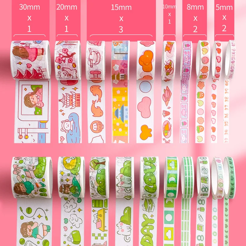 100 Roll/Box of Washi Tape Vintage Colorful Flower Masking Tape Set Scrapbook Bullet Diary Stickers Adhesive for Girls Children