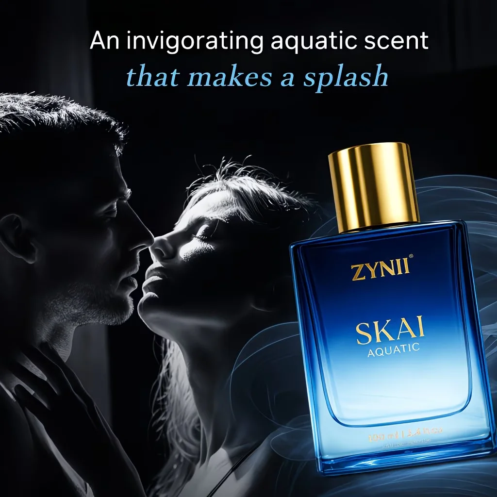 100ml Men’s Aquatic Perfume Spray, Long-Lasting Lemon, Pepper & Vanilla Scent, Luxury Date Fragrance Gift