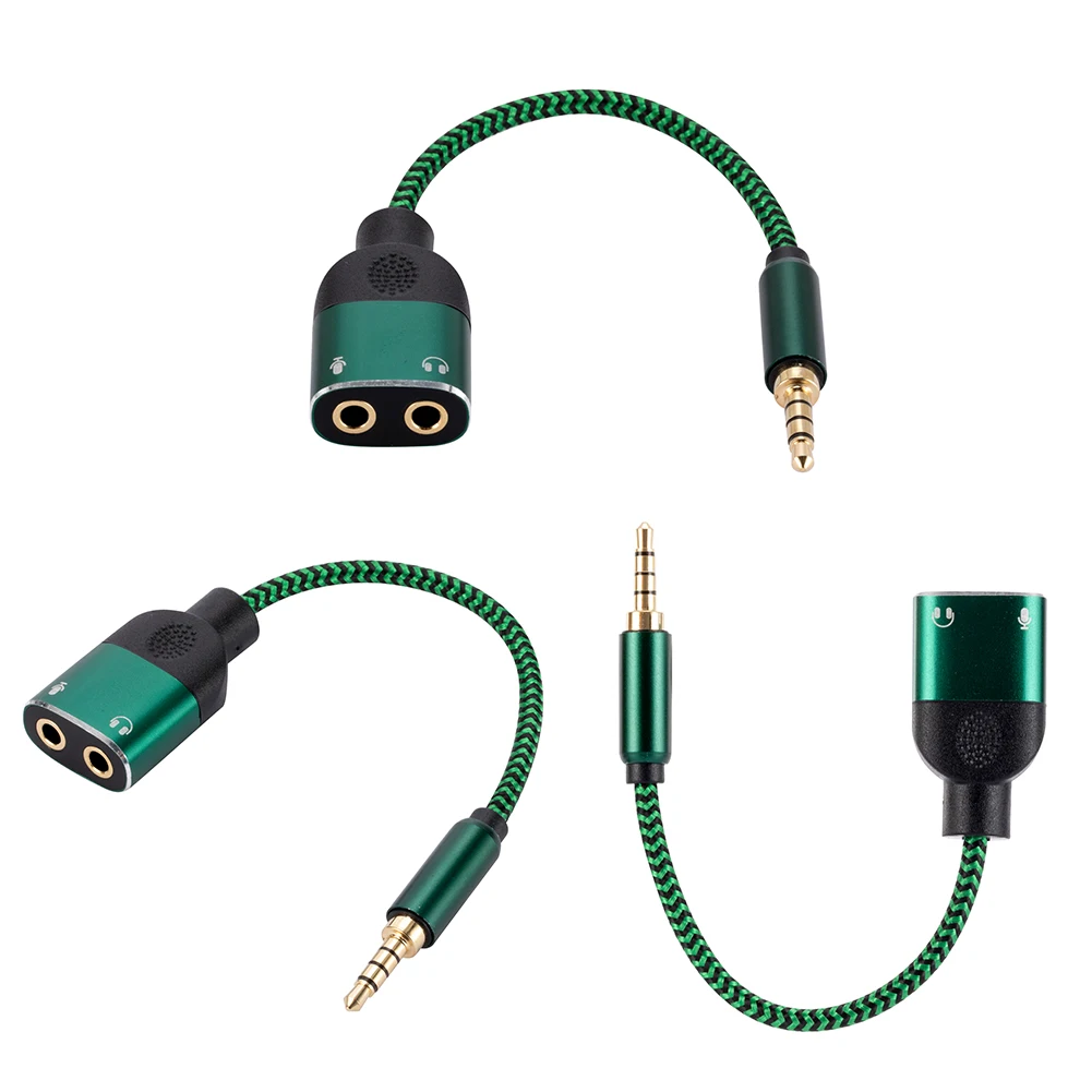 Adaptador de Audio USB de 3,5mm con auriculares duales y conector de micrófono, adaptador de tarjeta de sonido USB a Aux, convertidor de Audio externo de 3,5mm