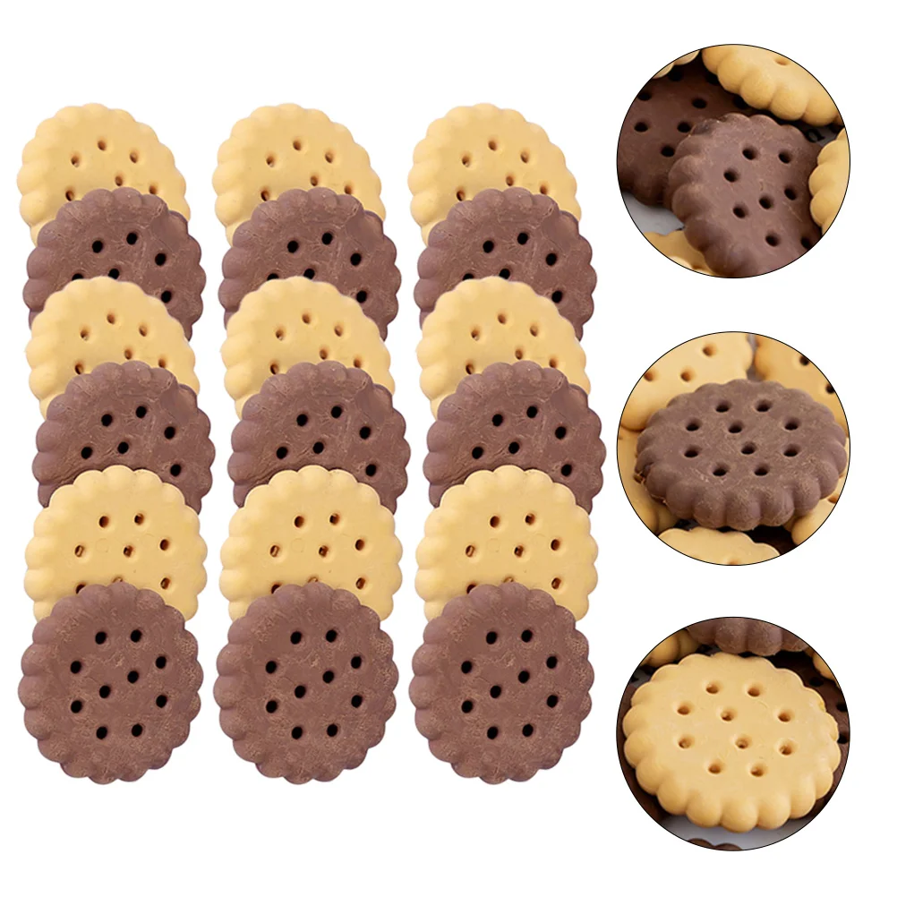 18pcs Cartoon Biscuit Erasers Stationery Bright Cute Design Adorable Shaped Eraser For Students Remove Marks
