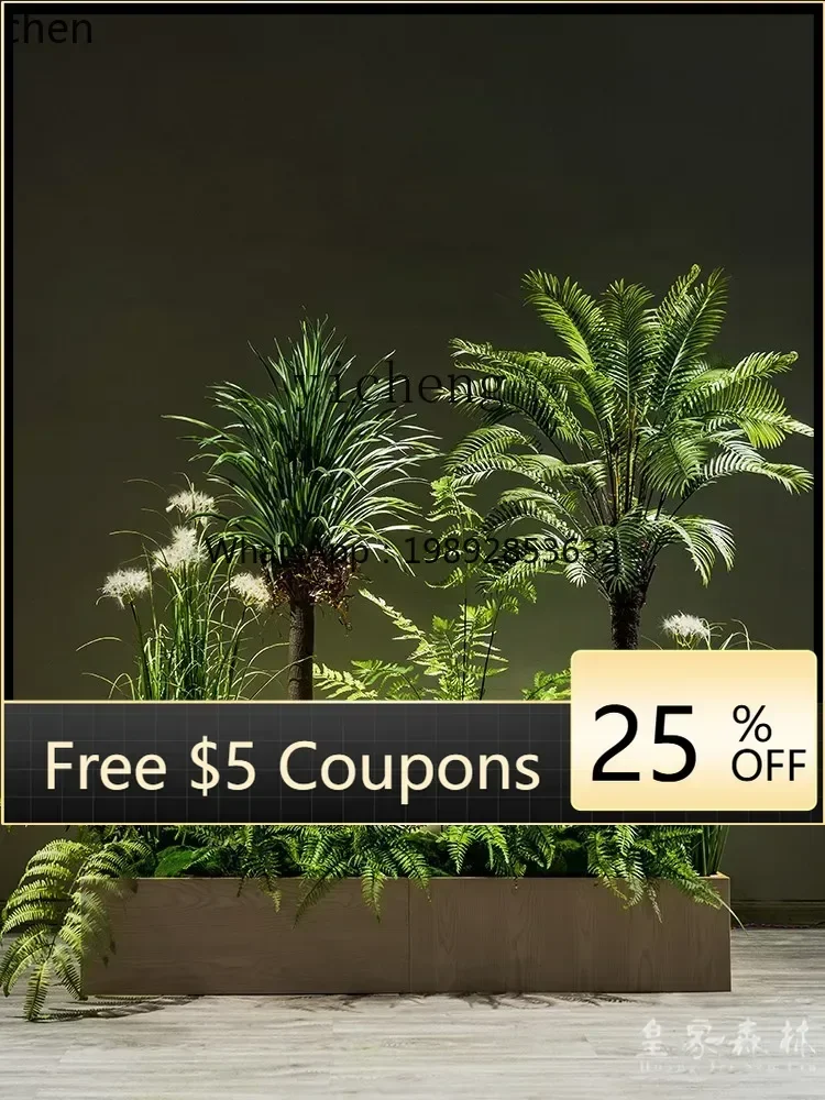 AB  large-scale simulated tropical plant indoor landscaping green plant shopping mall window floor-to-ceiling landscape ornament