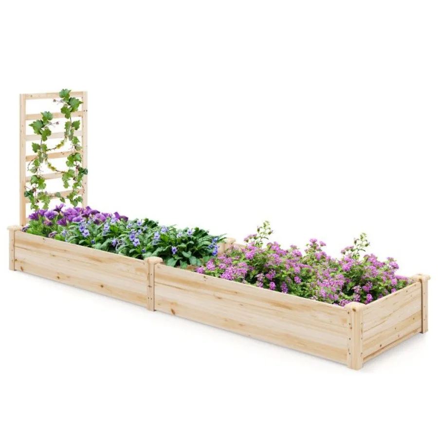 

Raised Garden Bed with Planter Box and Trellis