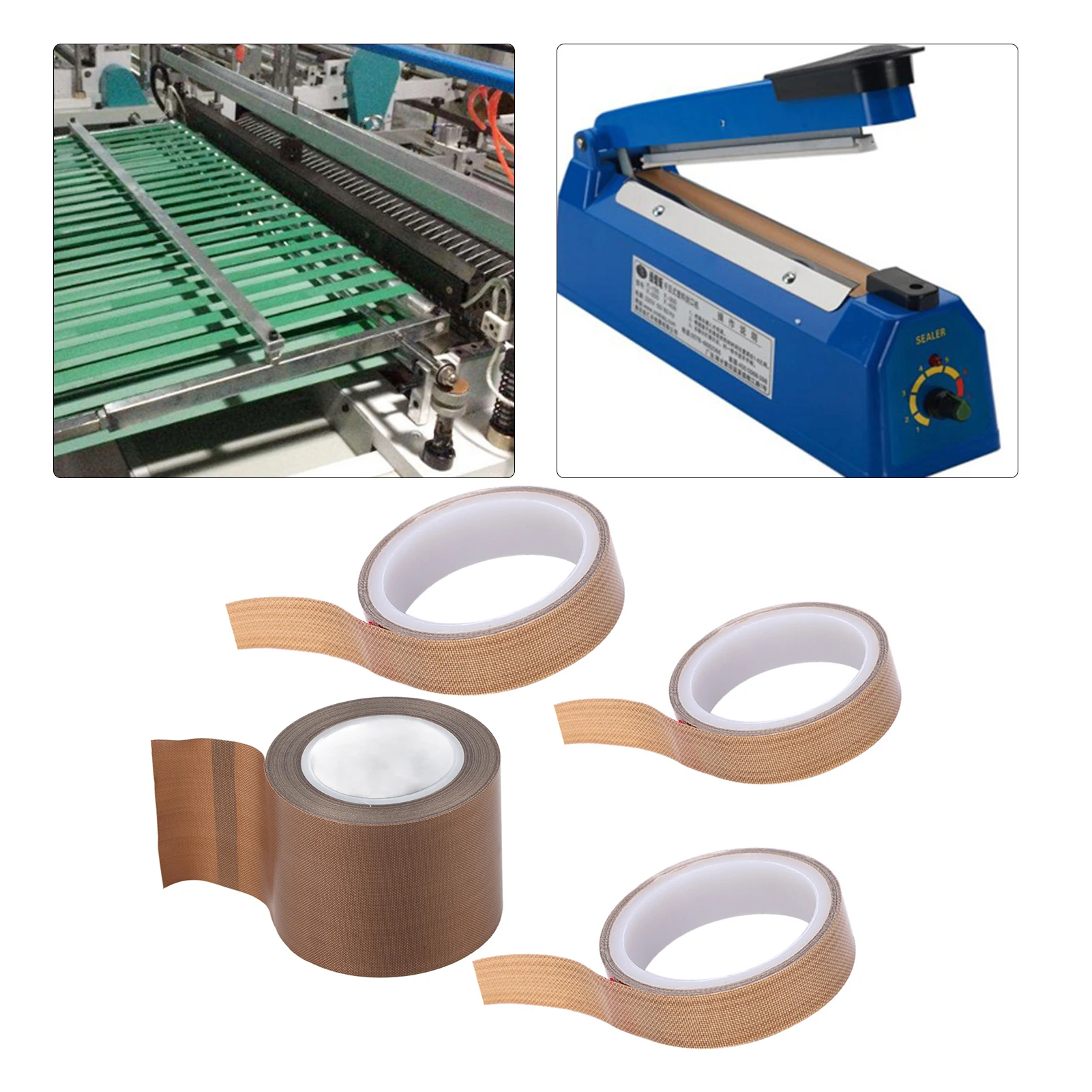 

Heat Resistant Tape PTFE Material Adhesive Thermal Insulation Sealing Tape Roll for Sealer