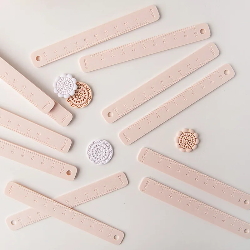 1.5-6mm Soft Pottery Thickness Ruler 2pcs/set Clay Pottery Clay Rolling Flat Scale Diy Earrings Jewelry Polymer Clay Tools