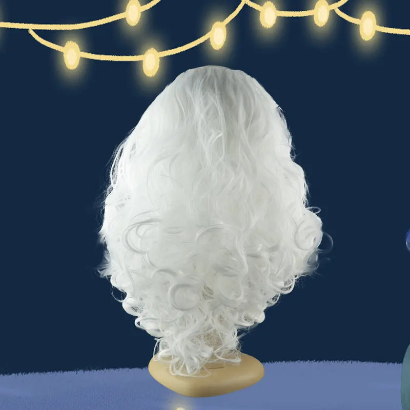 Funny Santa Christmas White Beard Eyebrow Bald Wig Anime Cosplay White Birthday Old Man Dress Up Party Halloween Christmas Props