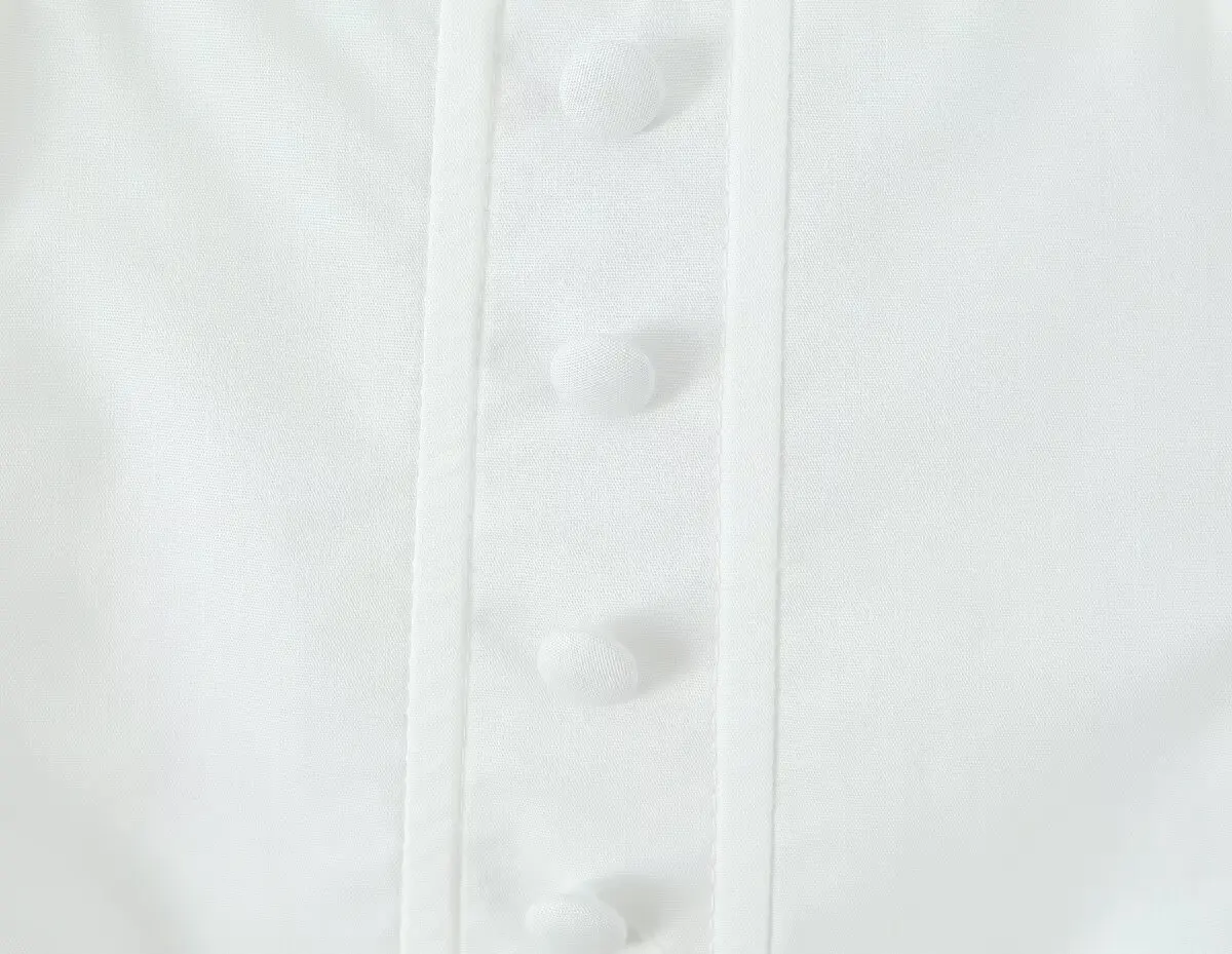 Dave&Di French Fashion Ladies Lazy Country Style White Cotton Waist Shirt Minimalist Retro Bow Tie Blouse Top For Women