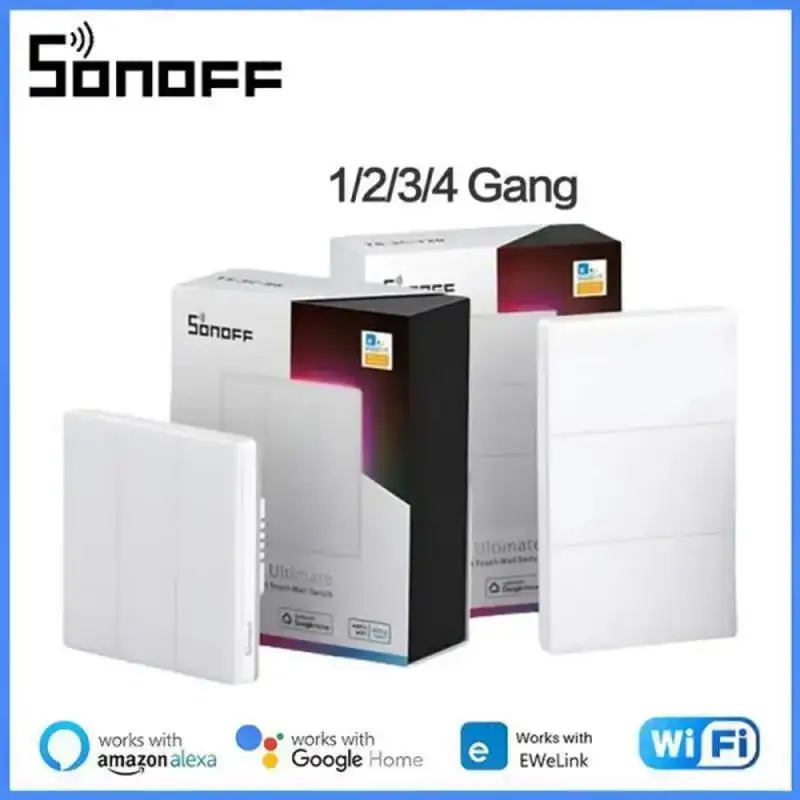 SONOFF T5 Wifi Smart Wall Touch Switch 120/86Type TX Ultimate Full Touch Access Smart LED Light Switch Voice Control Via Alexa