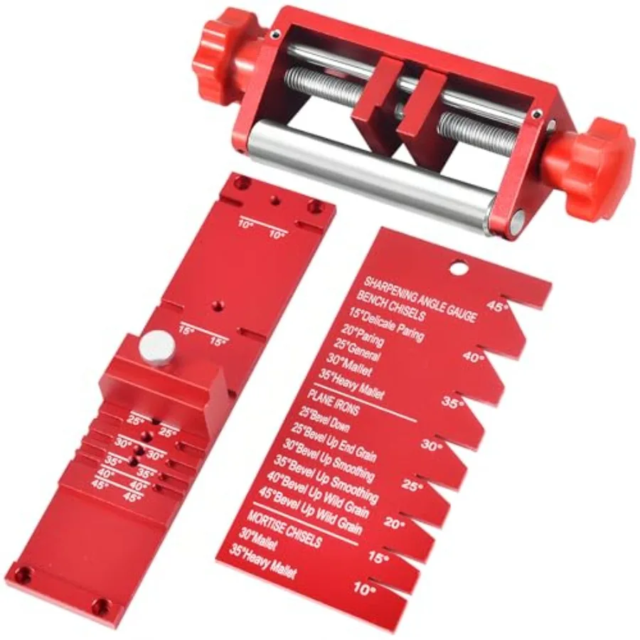 

Precision Chisel Sharpening Jig and Guide, with Angle Fixture and Gauge 10-45 Sharpener for Wood Chisels and Plane Blades up to