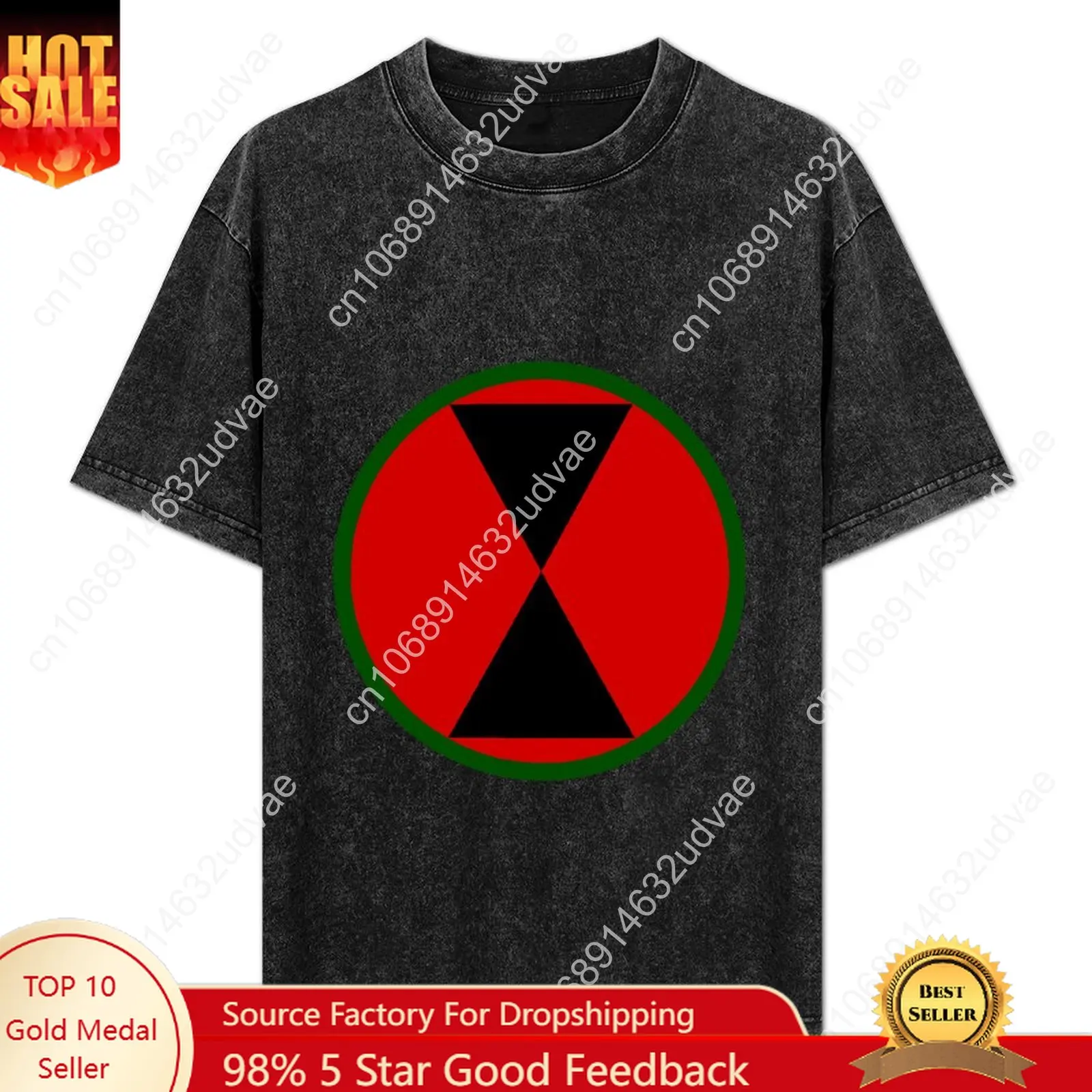 

7th Infantry Division Retro T shirts mans womans Vintage Tshirt cotton Short sleeve T-shirt Custom tops Unisex clothes tshirt