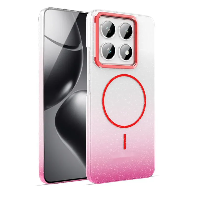 

For xiaomi 14T Pro Case for Magsafe Magentic Matte Acrylic Glitter Bumper for xiaomi 14T 13t poco x7 pro Wireless Charge cover