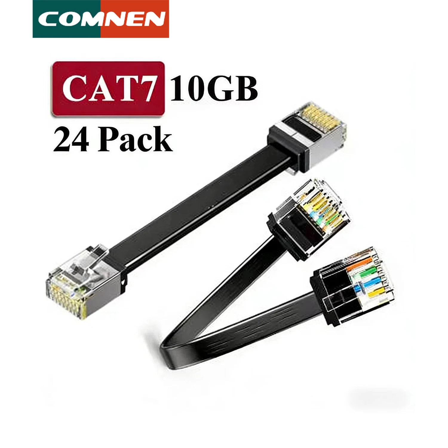 

COMNEN 0.1-1.5M Ethernet Cable 24pcs Cat 7 1000Mbps RJ45 Patch Cord Internet Modem Router Networking Cabo High Speed