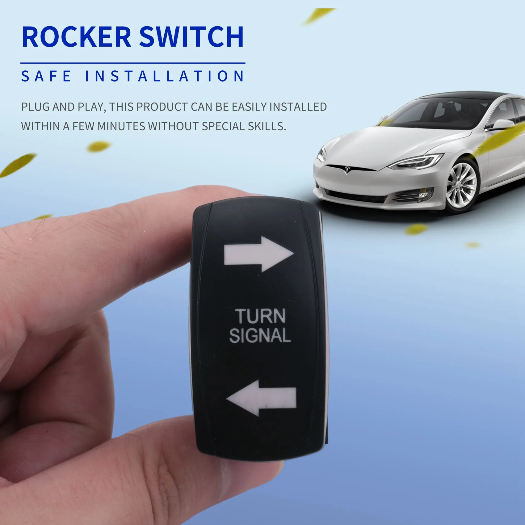 Turn Signal Rocker Switch LED for RV Vehicle Off-Road Pickup Tractor Boat Motorcycle 4Pin Universal Switch