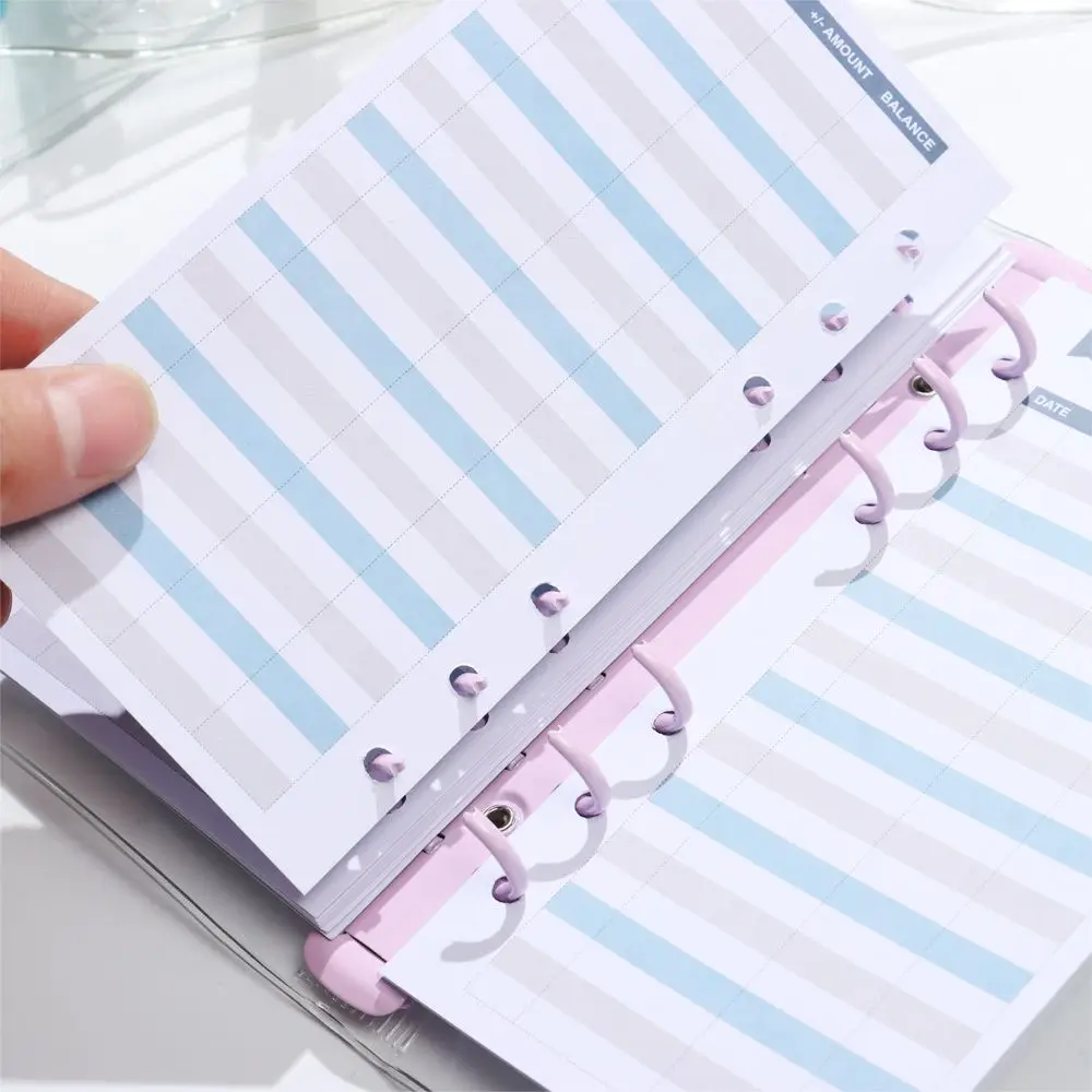 A5 A6 Transparent PVC Loose-Leaf Notebook Cover Folder Macaron Color 6 Ring Binder Diary Journal Planner School Stationery