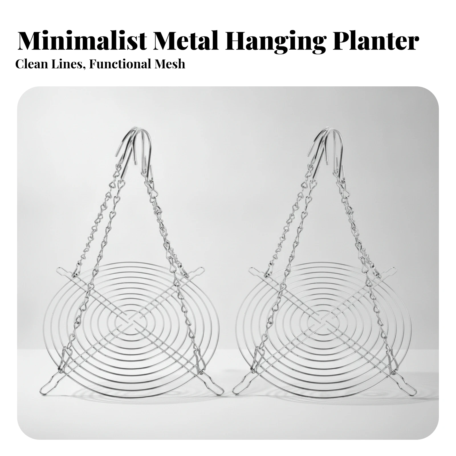 Metal Hanging Plant-Pot Riser Space Saving Metal Plant Riser with Hook Chain Garden Accessory Breathable Portable for Balcony