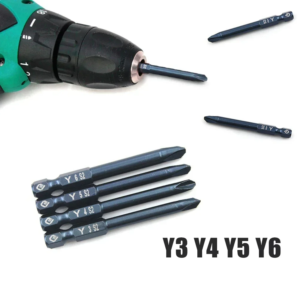 4pcs Screwdriver Bit Set 65mm Tri-wing Electric Drivers Magnetic Y Tip Head Y3 Y4 Y5 Y6 Drill Bit